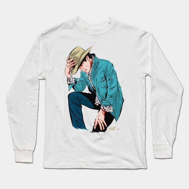 Clay Walker - An illustration by Paul Cemmick Long Sleeve T-Shirt by PLAYDIGITAL2020